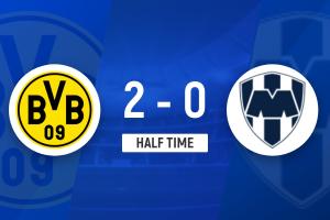 半场-多特暂2-0蒙特雷 吉拉西梅开二度&amp;险戴帽 阿德耶米助攻双响