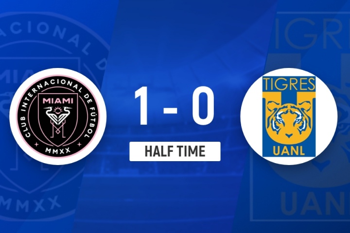 九游官网登录-半场-迈阿密国际1-0老虎大学 梅西缺席阿尔巴造点苏牙点射破门